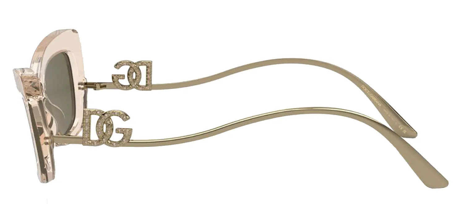 DOLCE & GABBANA DG 4467B 343203 Cat Eye Transparent Camel Acetate Sunglasses with Clear Mirror Real Yellow Gold Lens sold by Gaffos product image thumbnail 3