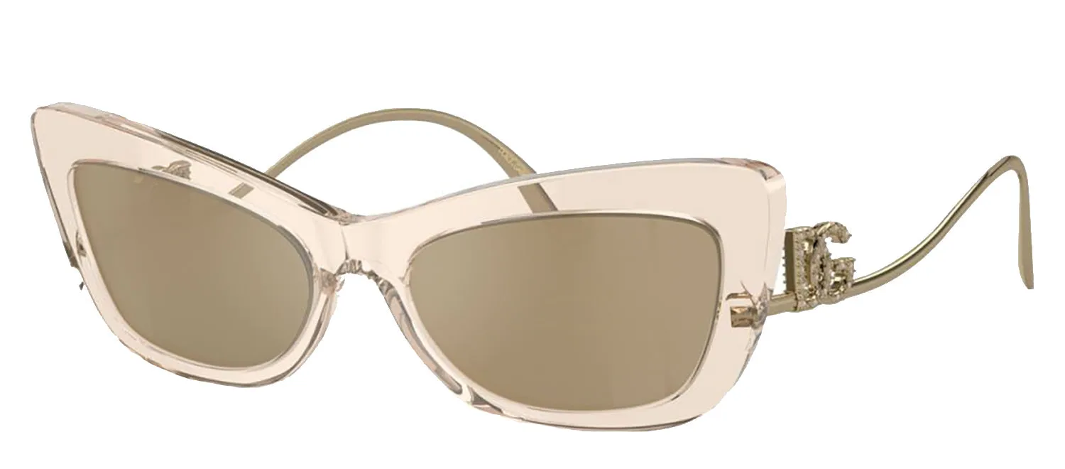 DOLCE & GABBANA DG 4467B 343203 Cat Eye Transparent Camel Acetate Sunglasses with Clear Mirror Real Yellow Gold Lens sold by Gaffos product image thumbnail 2