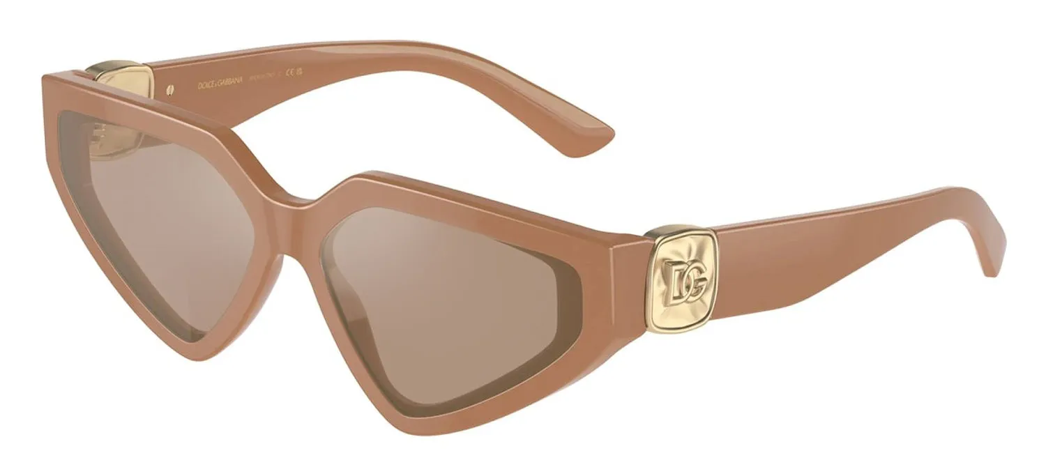 DOLCE & GABBANA DG 4469F 32925A Butterfly Full Camel Acetate Sunglasses with Light Brown Mirror Flash Gold Lens sold by Gaffos