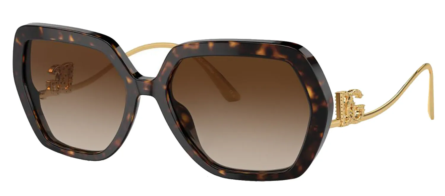 DOLCE & GABBANA DG 4468B 502/13 Irregular Havana Acetate Sunglasses with Gradient Brown Lens sold by Gaffos product image thumbnail 2