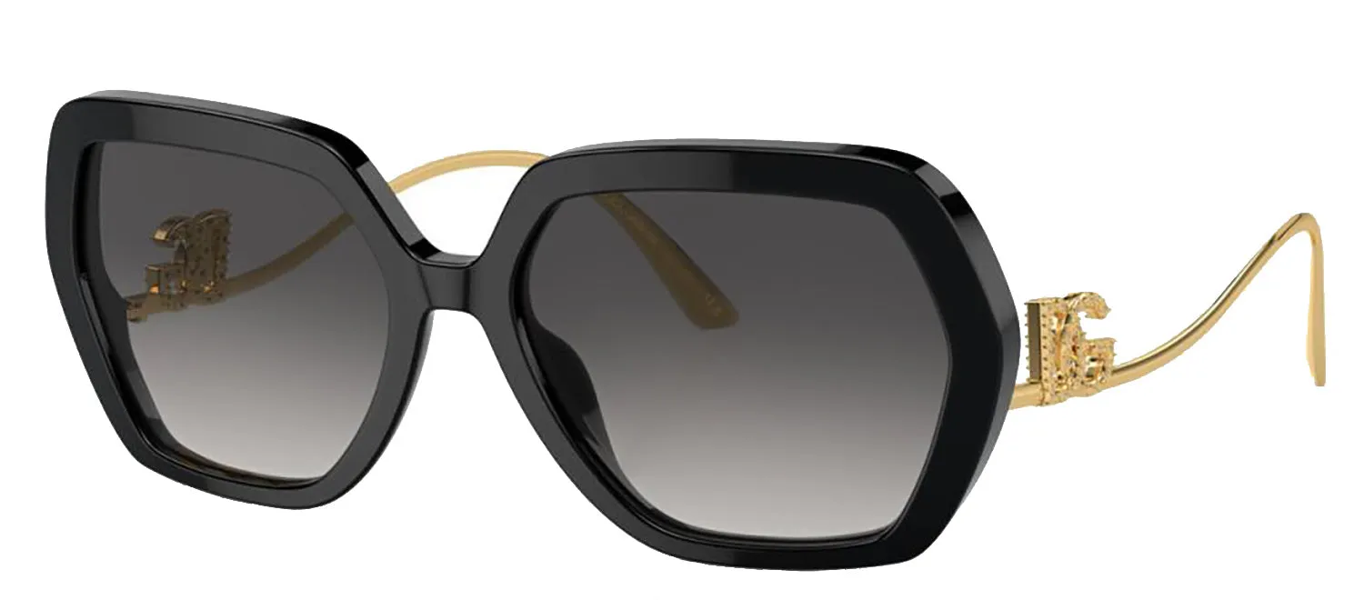 DOLCE & GABBANA DG 4468B 501/8G Irregular Black Acetate Sunglasses with Grey Gradient Lens sold by Gaffos product image thumbnail 2