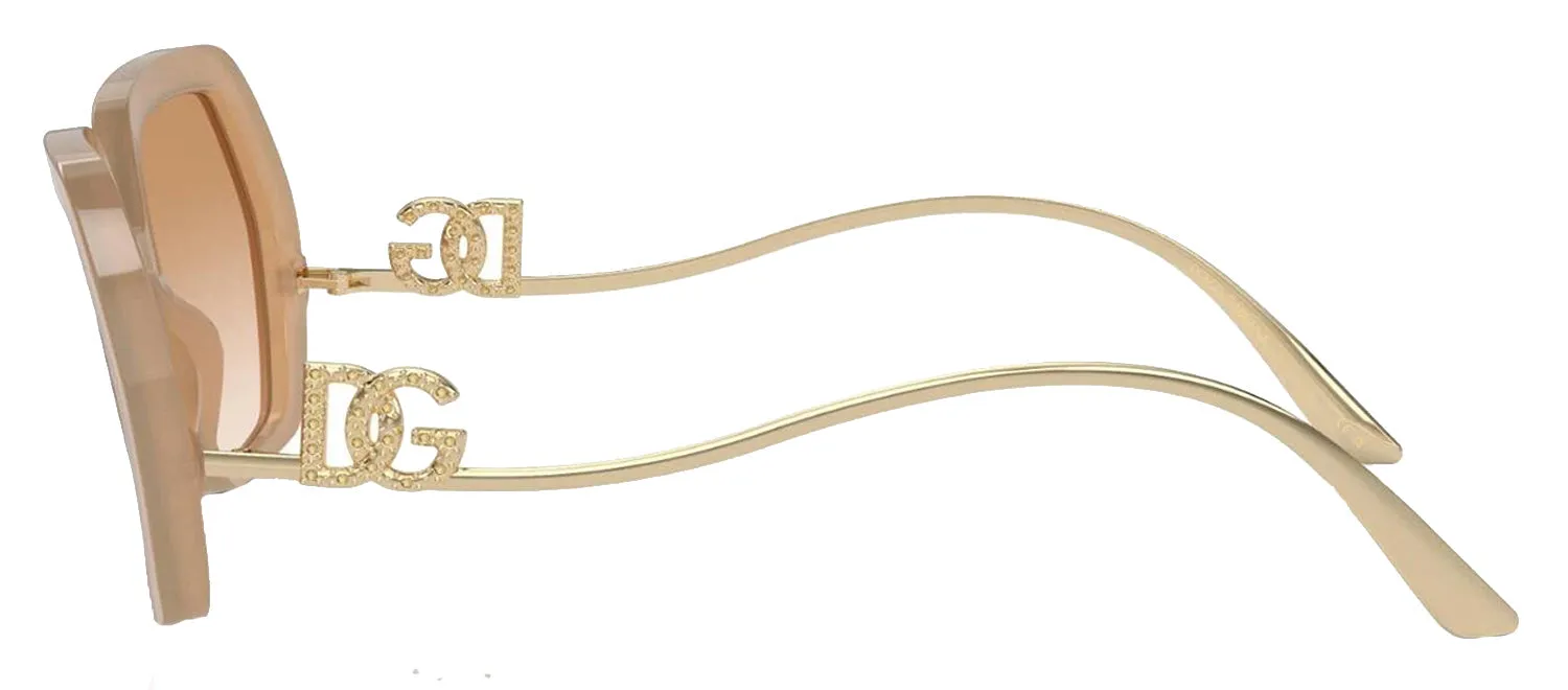 DOLCE & GABBANA DG 4468B 34373B Irregular Opal Beige Acetate Sunglasses with Clear Gradient Light Brown Lens sold by Gaffos product image thumbnail 3