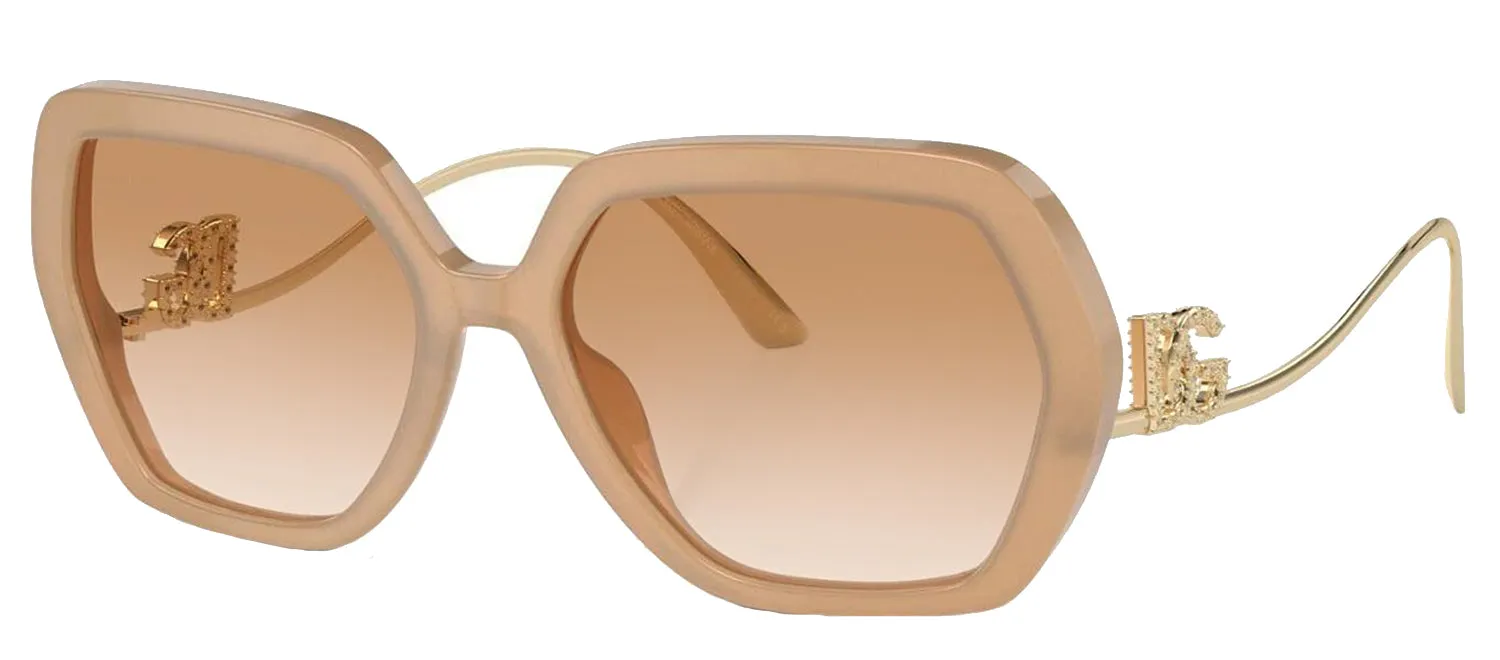 DOLCE & GABBANA DG 4468B 34373B Irregular Opal Beige Acetate Sunglasses with Clear Gradient Light Brown Lens sold by Gaffos product image thumbnail 2