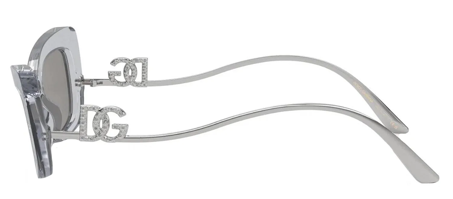 DOLCE & GABBANA DG 4467B 32916G Cat Eye Transparent Grey Acetate Sunglasses with Light Grey Mirror Silver Lens sold by Gaffos product image thumbnail 3