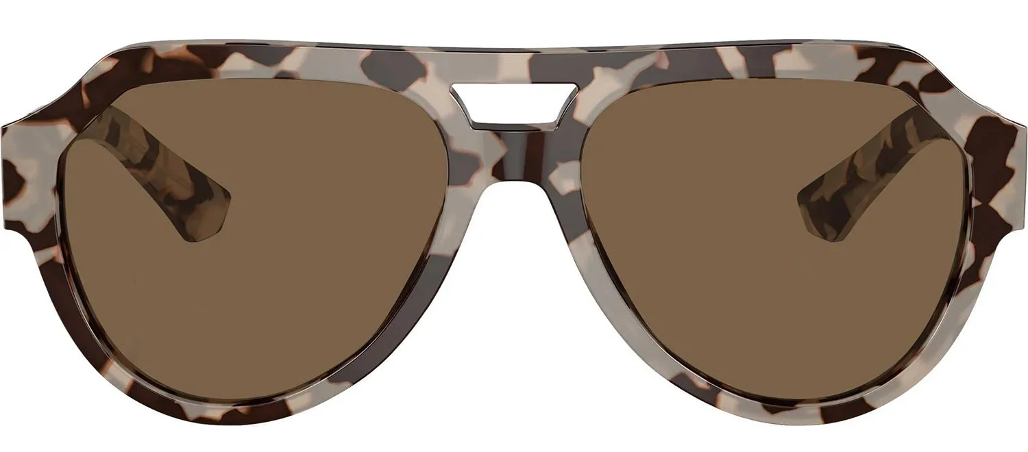 DOLCE & GABBANA DG 4466 343473 Square Havana Beige Acetate Sunglasses with Dark Brown Lens sold by Gaffos