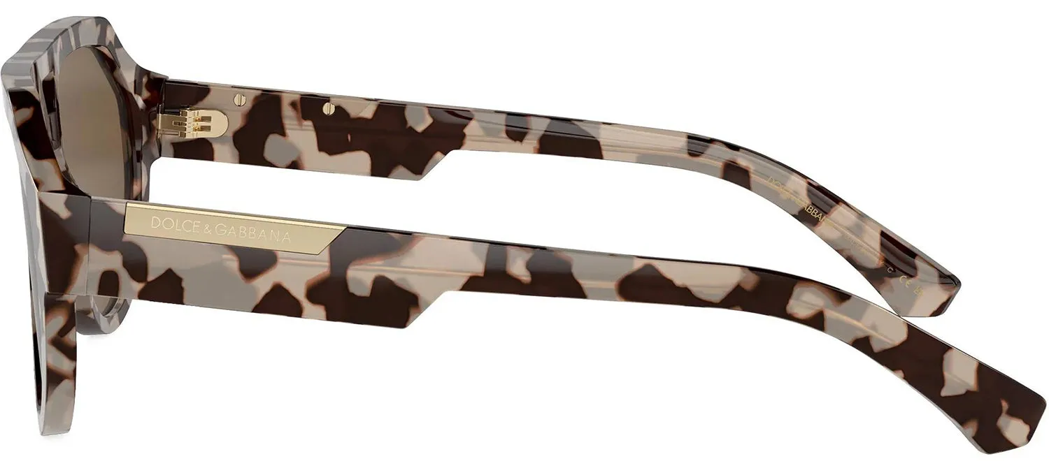 DOLCE & GABBANA DG 4466 343473 Square Havana Beige Acetate Sunglasses with Dark Brown Lens sold by Gaffos product image thumbnail 3