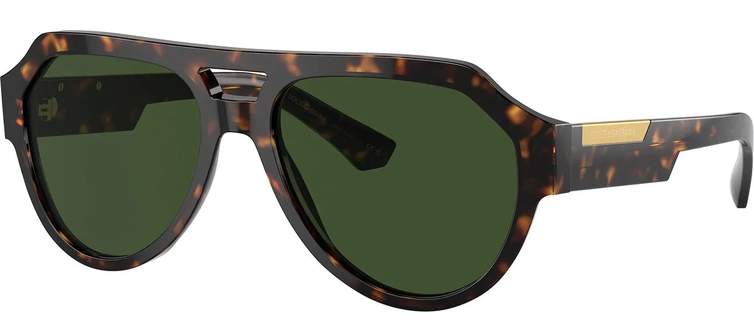 DOLCE & GABBANA DG 4466 502/71 Square Havana Acetate Sunglasses with Dark Green Lens sold by Gaffos product image thumbnail 2