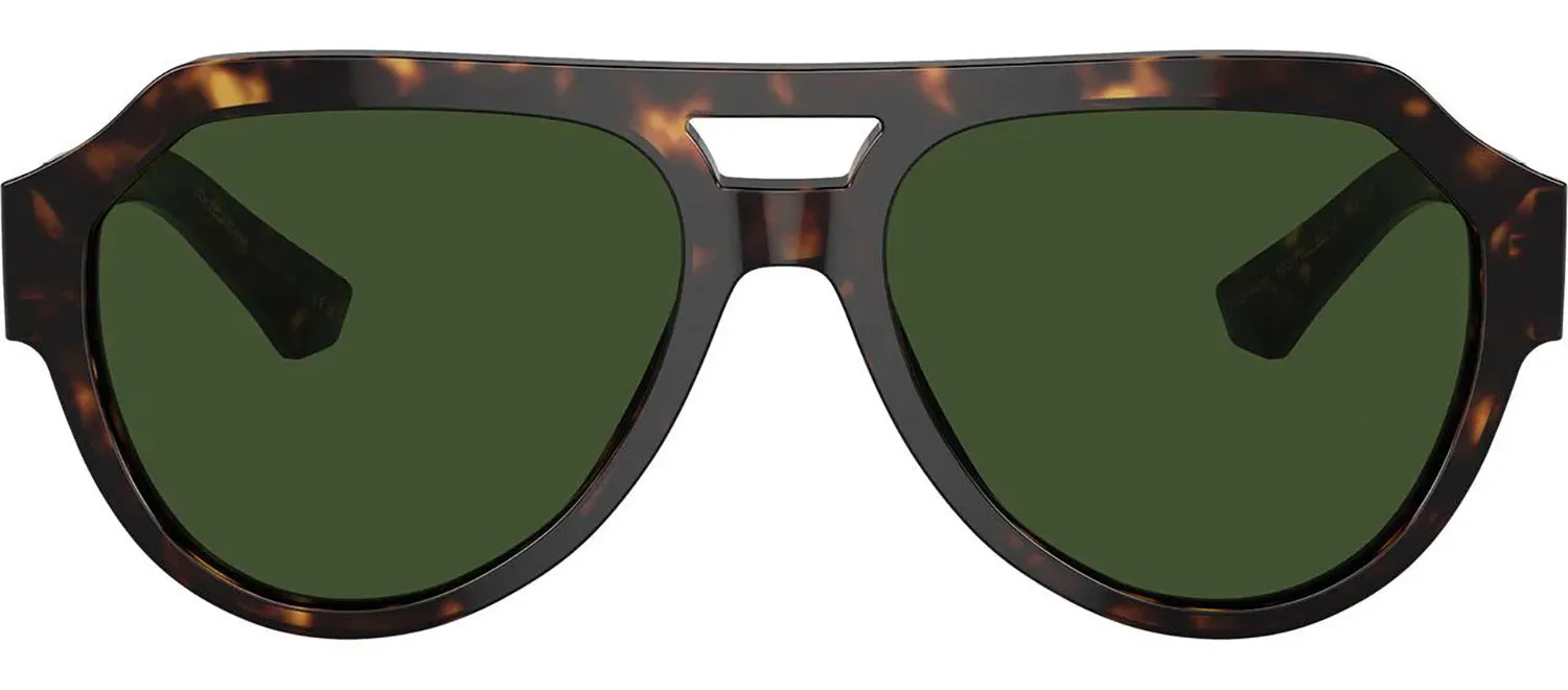 DOLCE & GABBANA DG 4466 502/71 Square Havana Acetate Sunglasses with Dark Green Lens sold by Gaffos