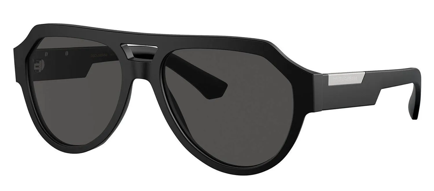 DOLCE & GABBANA DG 4466 25256G Square Matte Black Acetate Sunglasses with Grey Mirror Black Lens sold by Gaffos product image thumbnail 2
