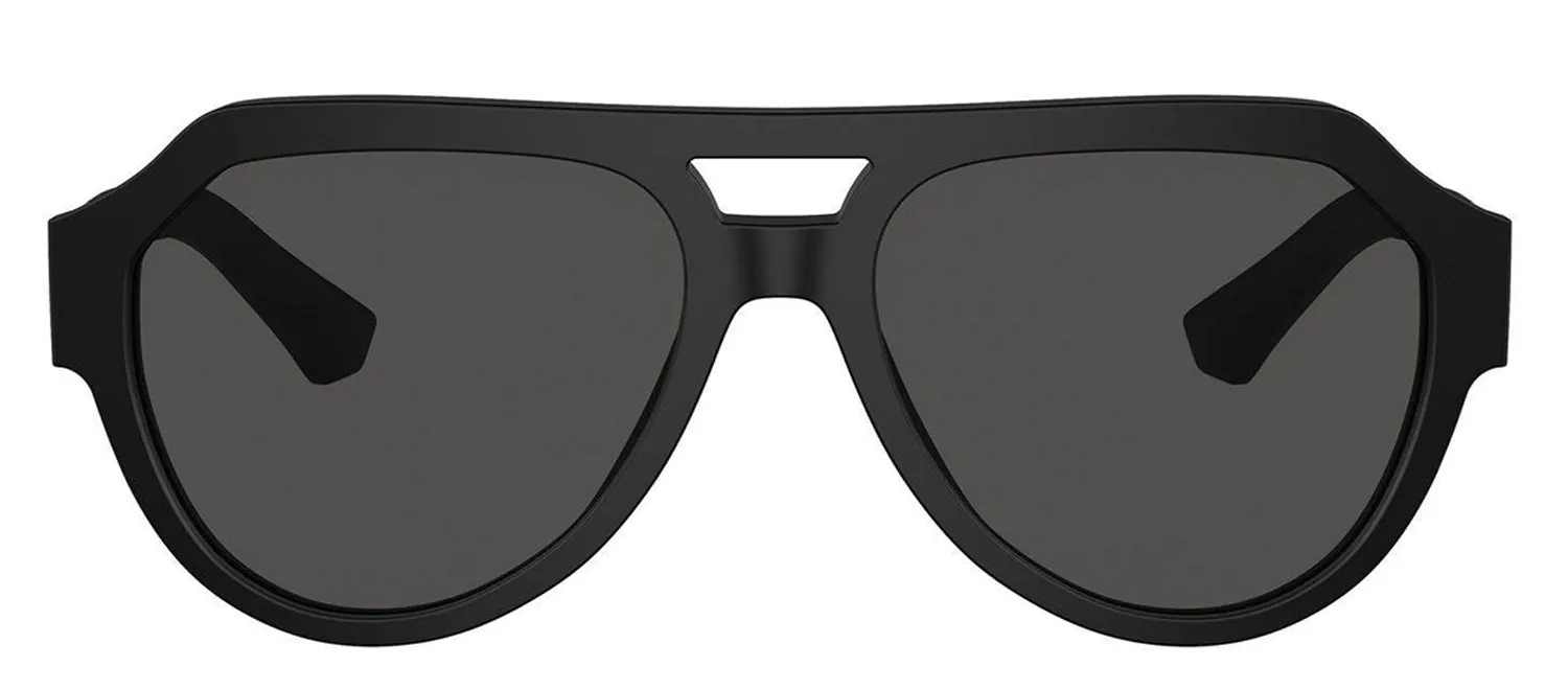 DOLCE & GABBANA DG 4466 25256G Square Matte Black Acetate Sunglasses with Grey Mirror Black Lens sold by Gaffos