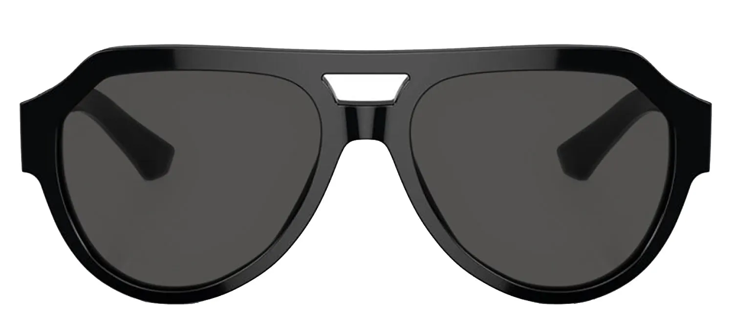 DOLCE & GABBANA DG 4466F 501/87 Square Black Acetate Sunglasses with Dark Grey Lens sold by Gaffos