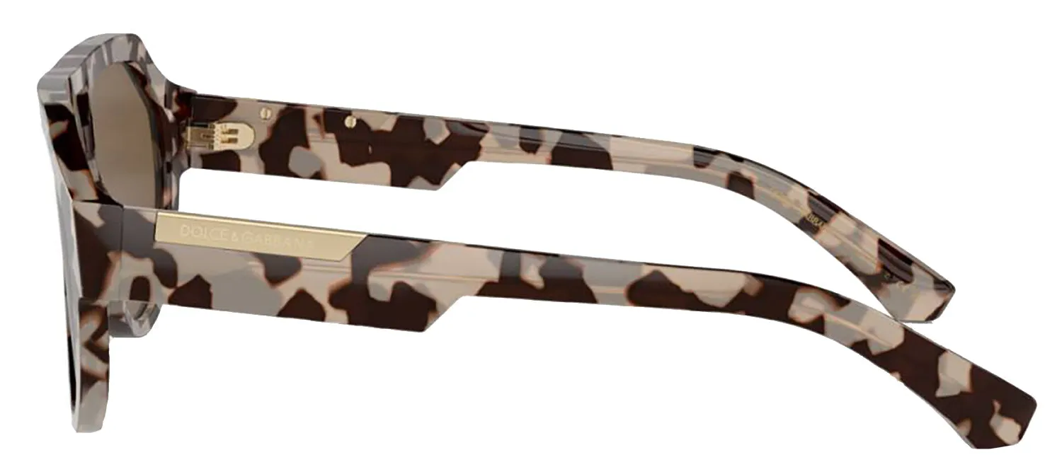 DOLCE & GABBANA DG 4466F 343473 Square Havana Beige Acetate Sunglasses with Dark Brown Lens sold by Gaffos product image thumbnail 3