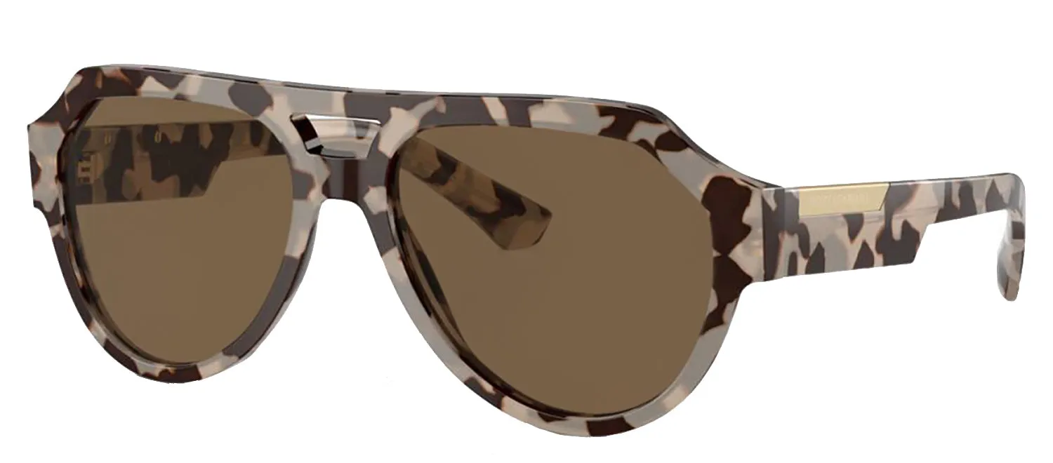 DOLCE & GABBANA DG 4466F 343473 Square Havana Beige Acetate Sunglasses with Dark Brown Lens sold by Gaffos product image thumbnail 2