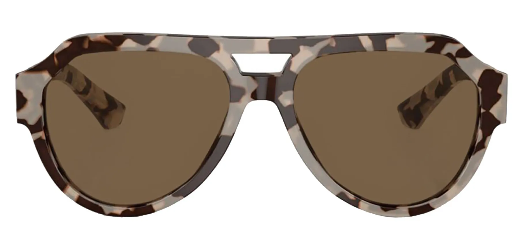 DOLCE & GABBANA DG 4466F 343473 Square Havana Beige Acetate Sunglasses with Dark Brown Lens sold by Gaffos