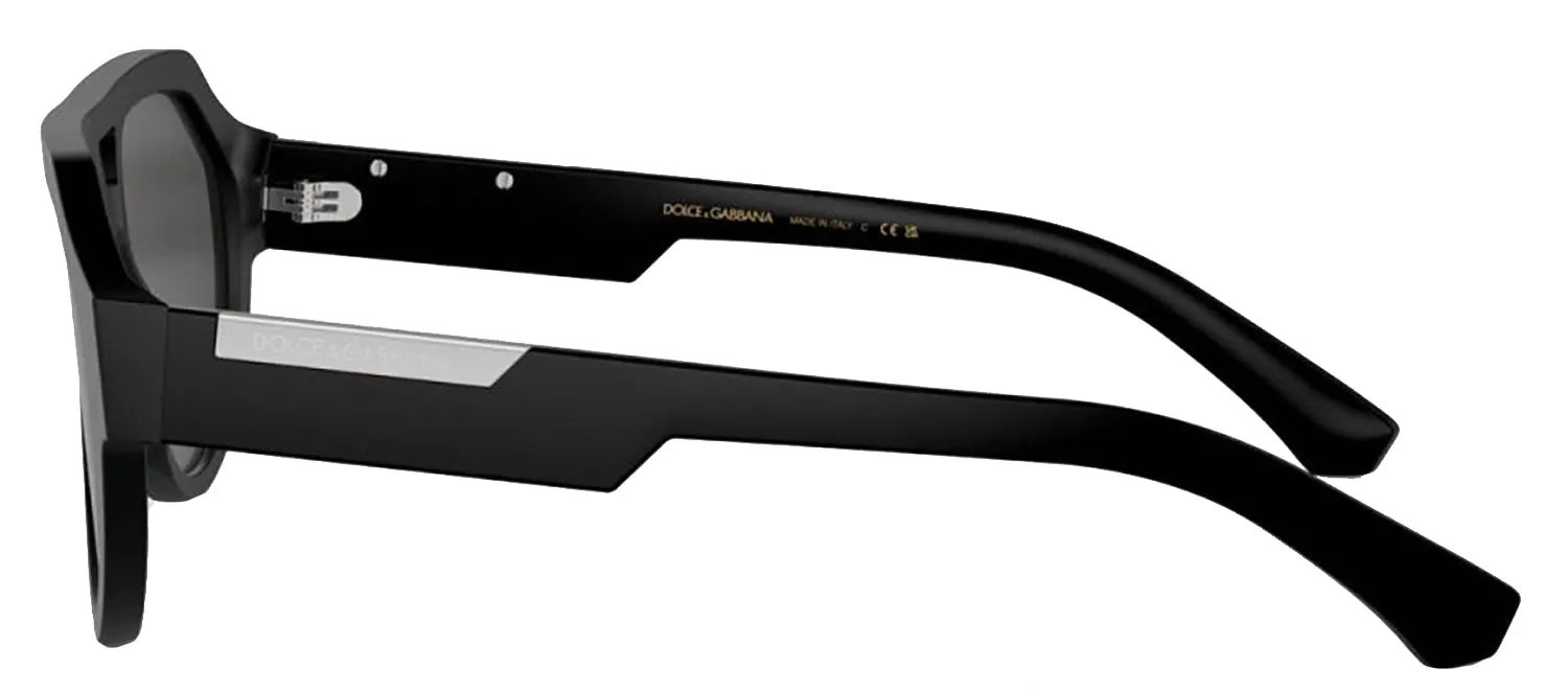 DOLCE & GABBANA DG 4466F 25256G Square Matte Black Acetate Sunglasses with Grey Mirror Black Lens sold by Gaffos product image thumbnail 3