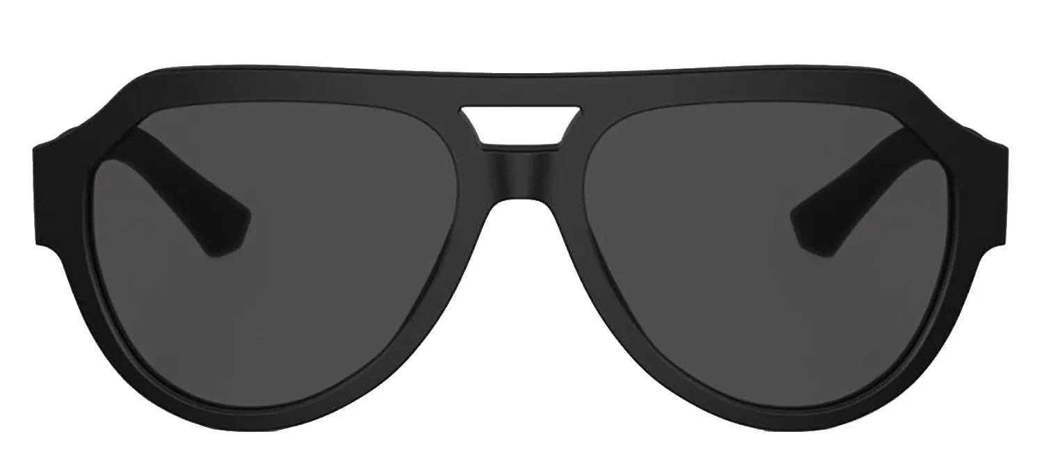 DOLCE & GABBANA DG 4466F 25256G Square Matte Black Acetate Sunglasses with Grey Mirror Black Lens sold by Gaffos