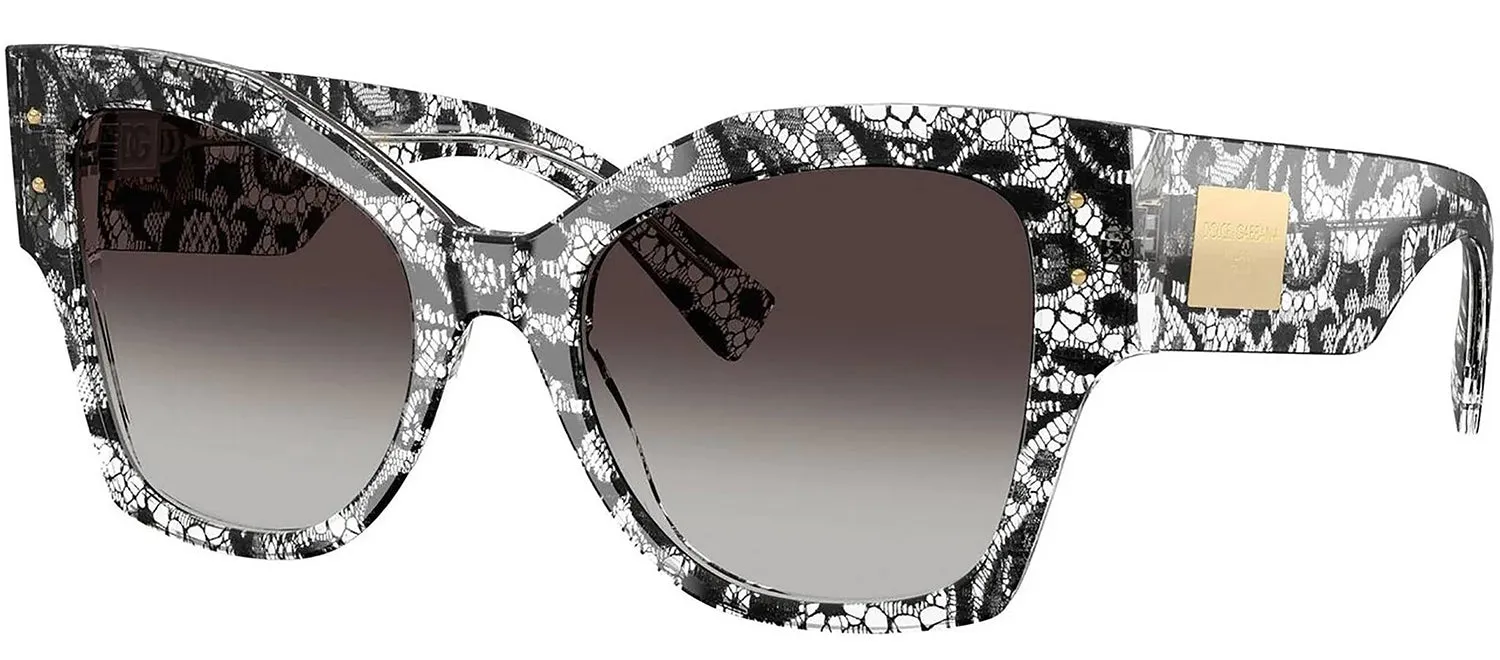DOLCE & GABBANA DG 4478 32878G Cat Eye Black Lace Acetate Sunglasses with Grey Gradient Black Lens sold by Gaffos product image thumbnail 2