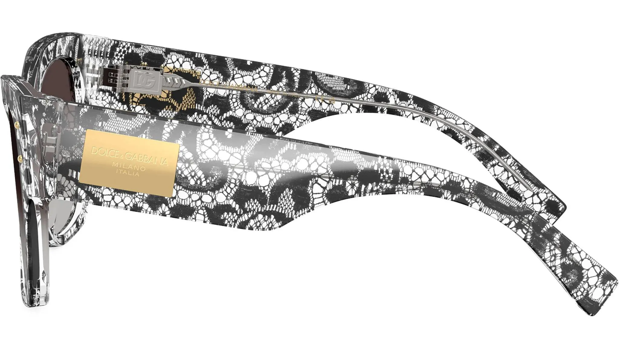 DOLCE & GABBANA DG 4478 32878G Cat Eye Black Lace Acetate Sunglasses with Grey Gradient Black Lens sold by Gaffos product image thumbnail 3