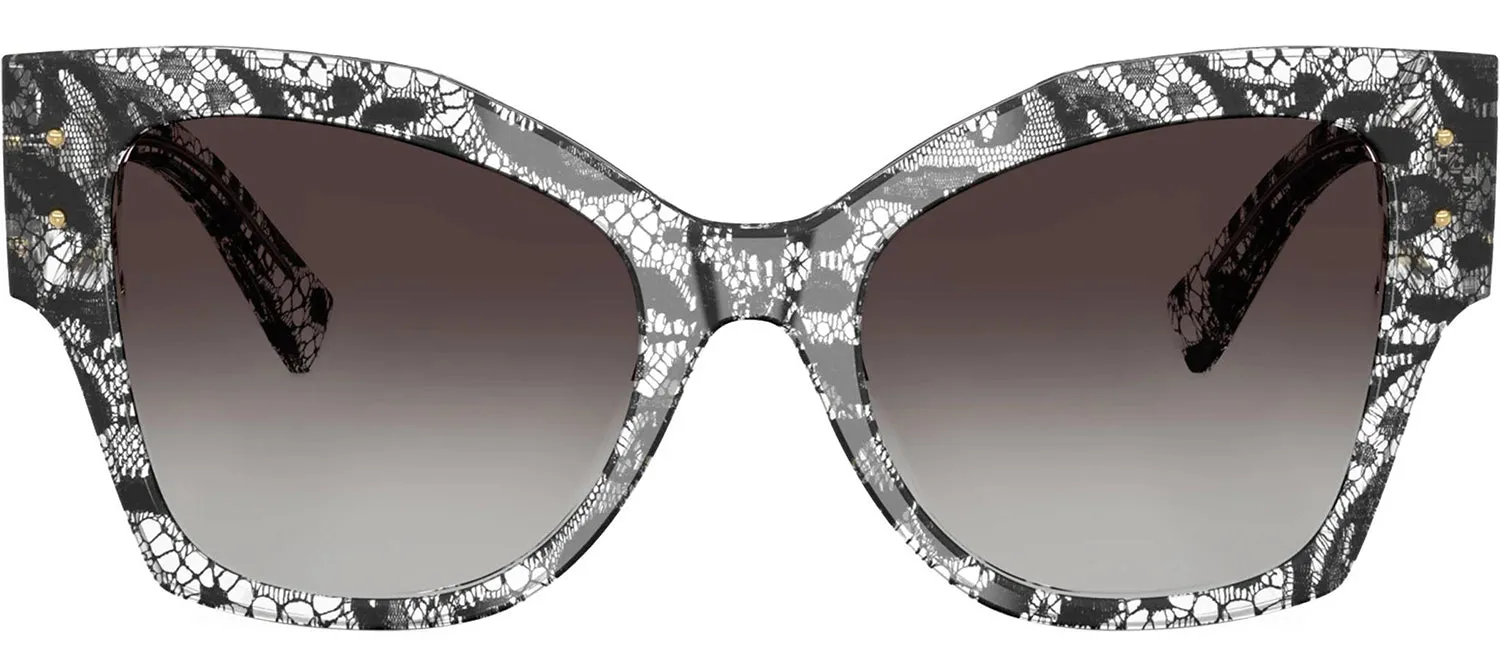DOLCE & GABBANA DG 4478 32878G Cat Eye Black Lace Acetate Sunglasses with Grey Gradient Black Lens sold by Gaffos
