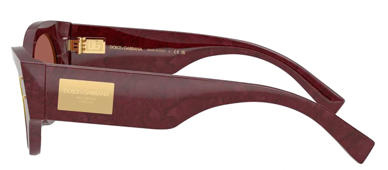 DOLCE & GABBANA DG 4480F 3442D0 Butterfly Bordeaux Lace Acetate Sunglasses with Dark Violet Mirror Red Lens sold by Gaffos product image thumbnail 3