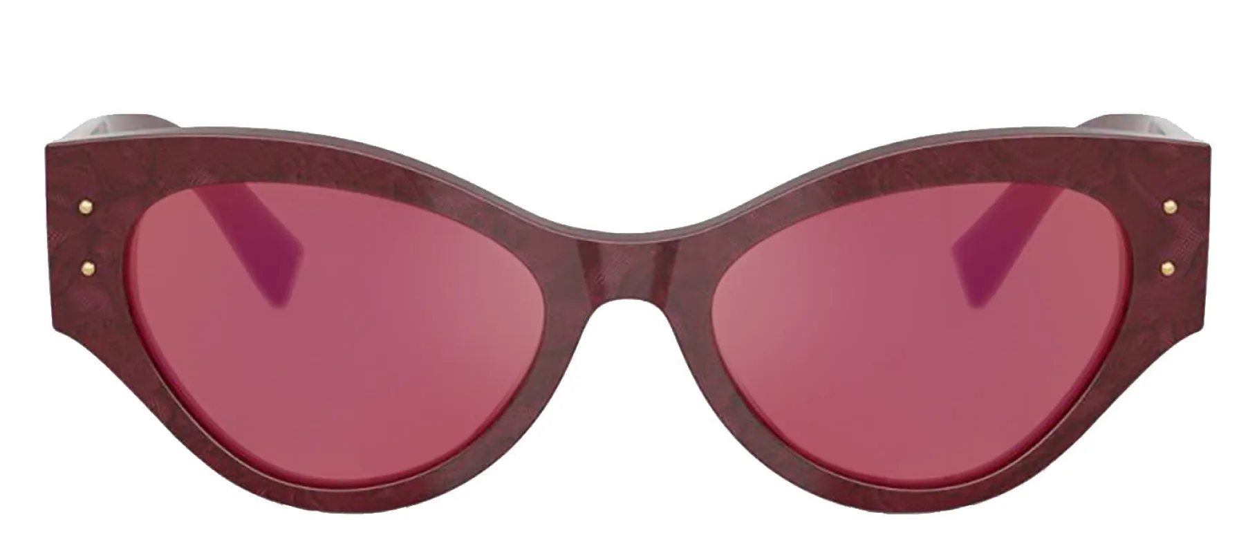 DOLCE & GABBANA DG 4480F 3442D0 Butterfly Bordeaux Lace Acetate Sunglasses with Dark Violet Mirror Red Lens made by Dolce & Gabanna