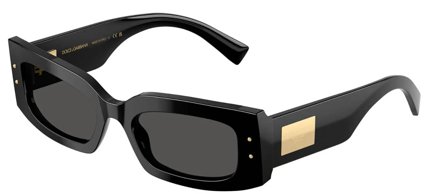 DOLCE & GABBANA DG 4479 501/87 Rectangle Black Acetate Sunglasses with Dark Grey Lens sold by Gaffos product image thumbnail 2