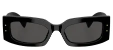 DOLCE & GABBANA DG 4479 501/87 Rectangle Black Acetate Sunglasses with Dark Grey Lens sold by Gaffos
