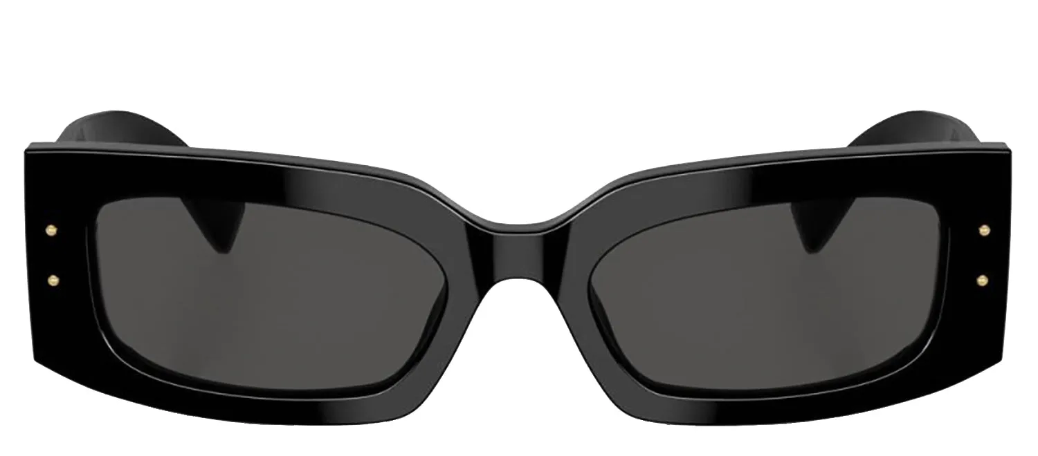 DOLCE & GABBANA DG 4479 501/87 Rectangle Black Acetate Sunglasses with Dark Grey Lens sold by Gaffos
