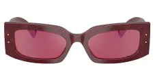 DOLCE & GABBANA DG 4479 3442D0 Rectangle Bordeaux Lace Acetate Sunglasses with Dark Violet Mirror Red Lens sold by Gaffos