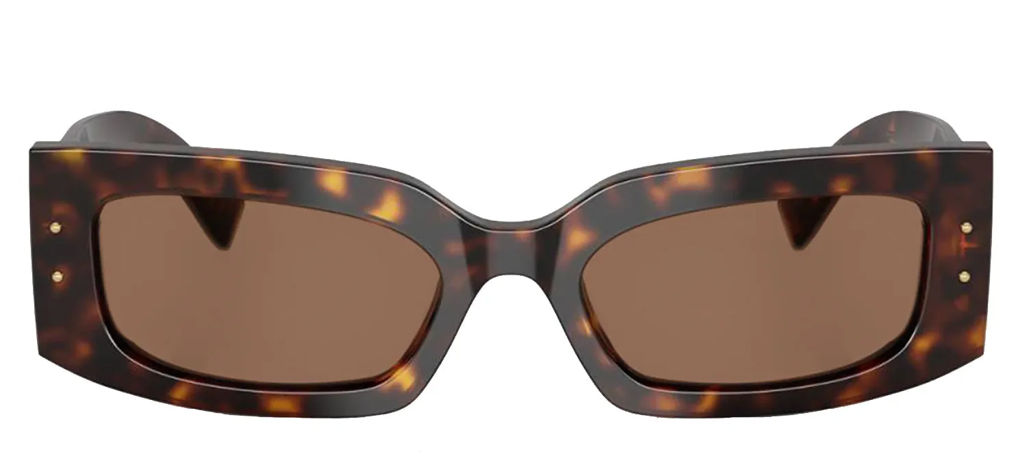 DOLCE & GABBANA DG 4479F 502/73 Rectangle Havana Acetate Sunglasses with Dark Brown Lens sold by Gaffos