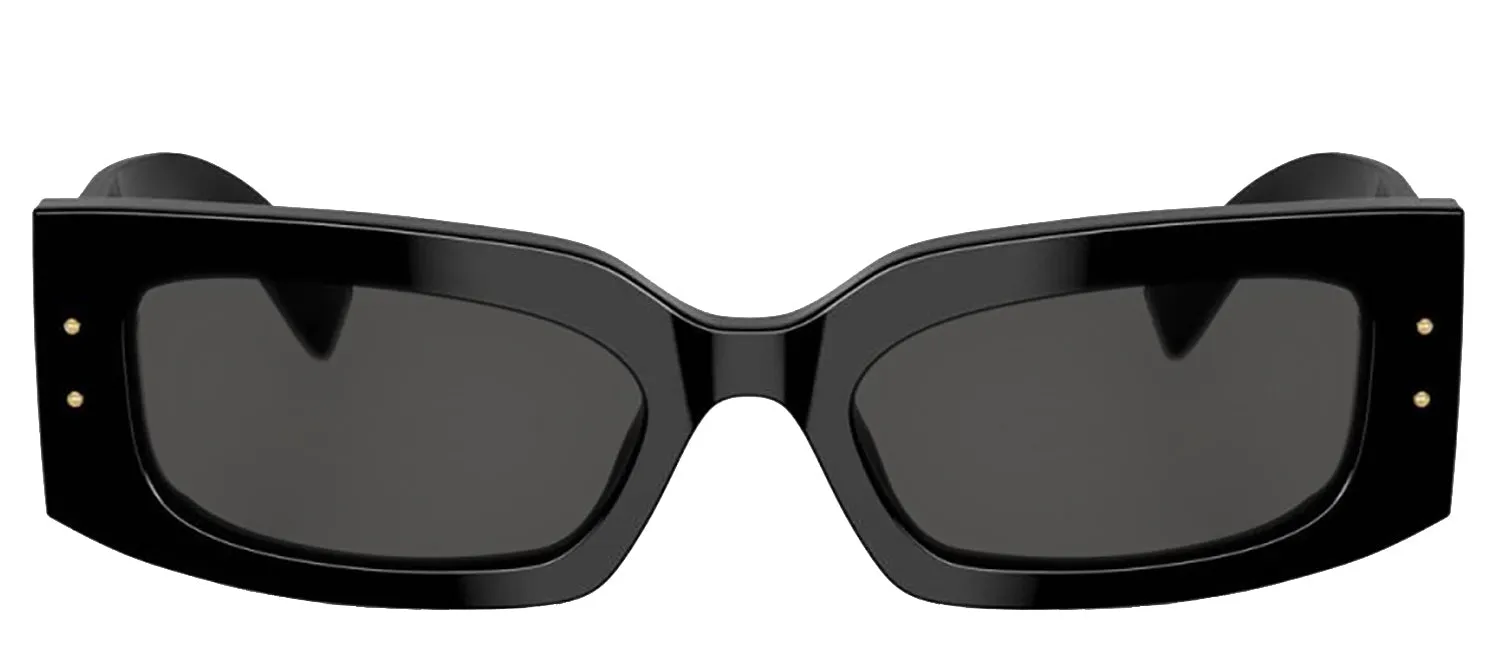 DOLCE & GABBANA DG 4479F 501/87 Rectangle Black Acetate Sunglasses with Dark Grey Lens sold by Gaffos