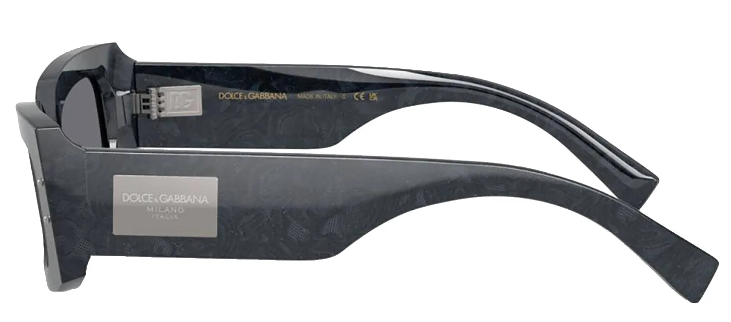 DOLCE & GABBANA DG 4479F 34416V Rectangle Grey Lace Acetate Sunglasses with Dark Grey Flash Silver Lens sold by Gaffos product image thumbnail 3