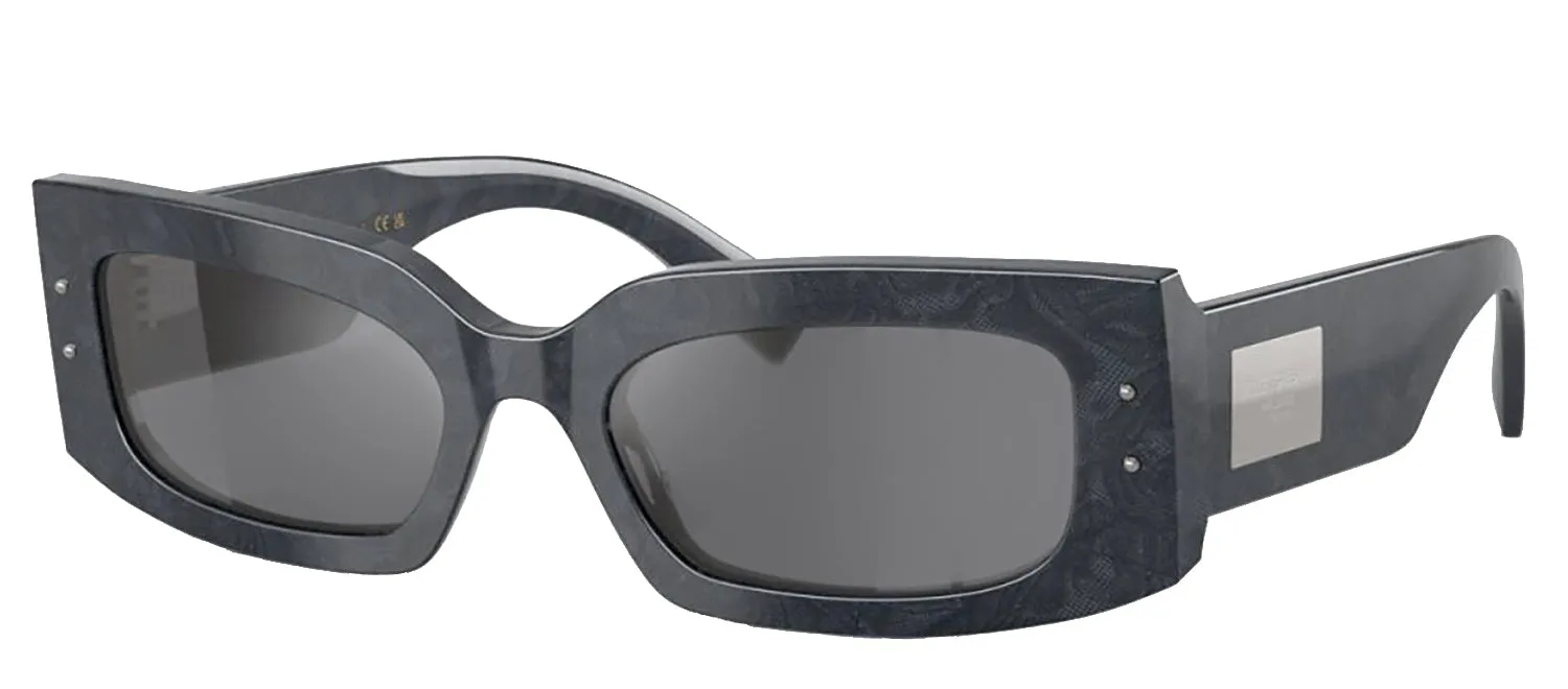 DOLCE & GABBANA DG 4479F 34416V Rectangle Grey Lace Acetate Sunglasses with Dark Grey Flash Silver Lens sold by Gaffos product image thumbnail 2