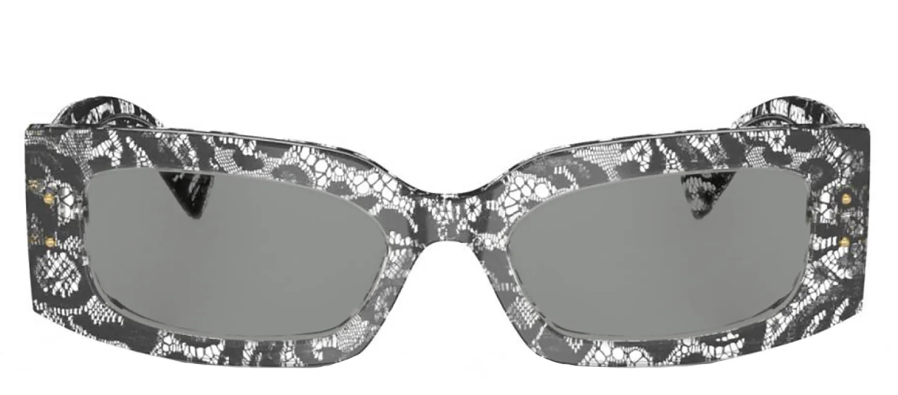 DOLCE & GABBANA DG 4479F 3287/1 Rectangle Black Lace Acetate Sunglasses with Grey Lens sold by Gaffos