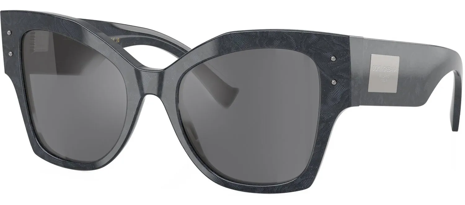 DOLCE & GABBANA DG 4478 34416V Cat Eye Grey Lace Acetate Sunglasses with Dark Grey Flash Silver Lens sold by Gaffos product image thumbnail 2