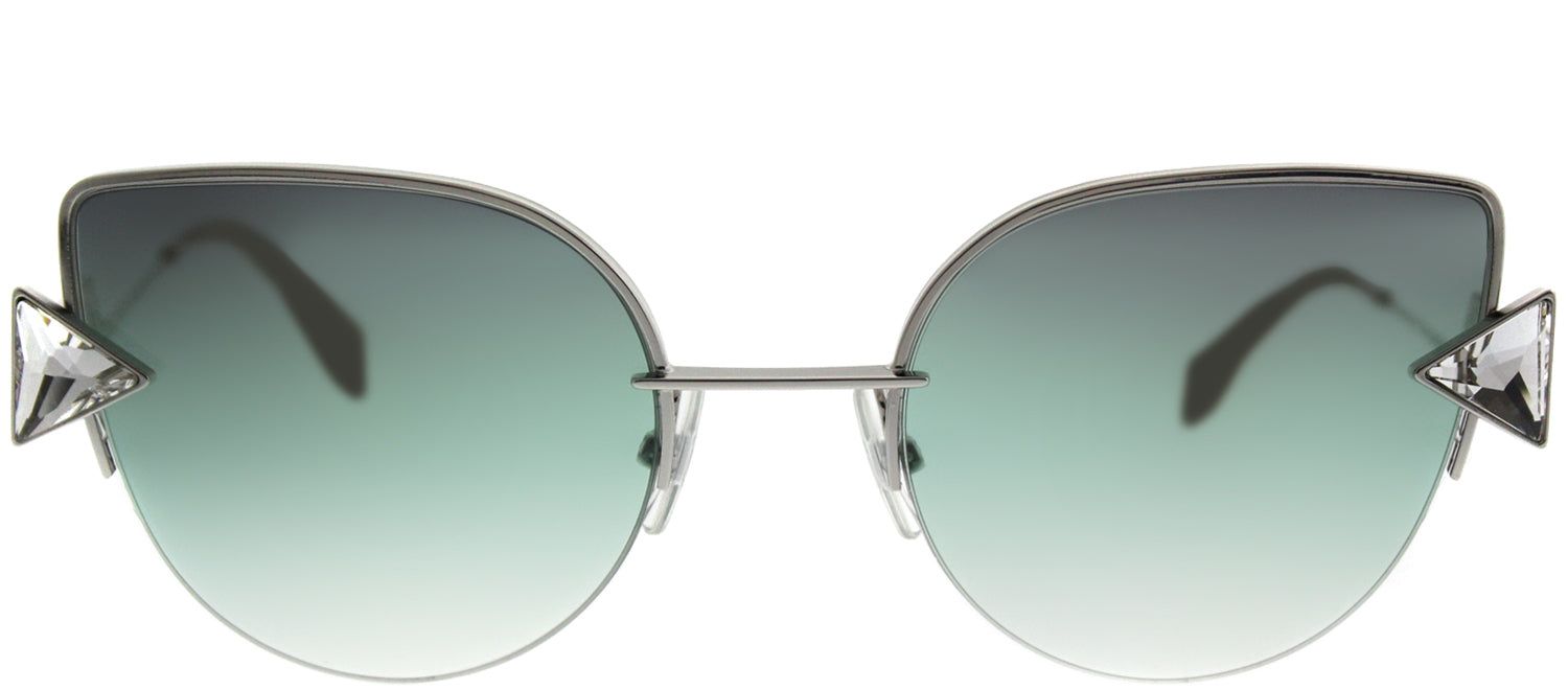 Fendi FF 0242S VGVS Cat-Eye Metal Silver Sunglasses with Green Violet Lens sold by Gaffos