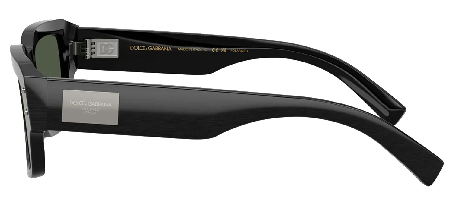 DOLCE & GABBANA DG 4483 28209A Square Brushed Black Acetate Sunglasses with Dark Green Polar Lens sold by Gaffos product image thumbnail 3