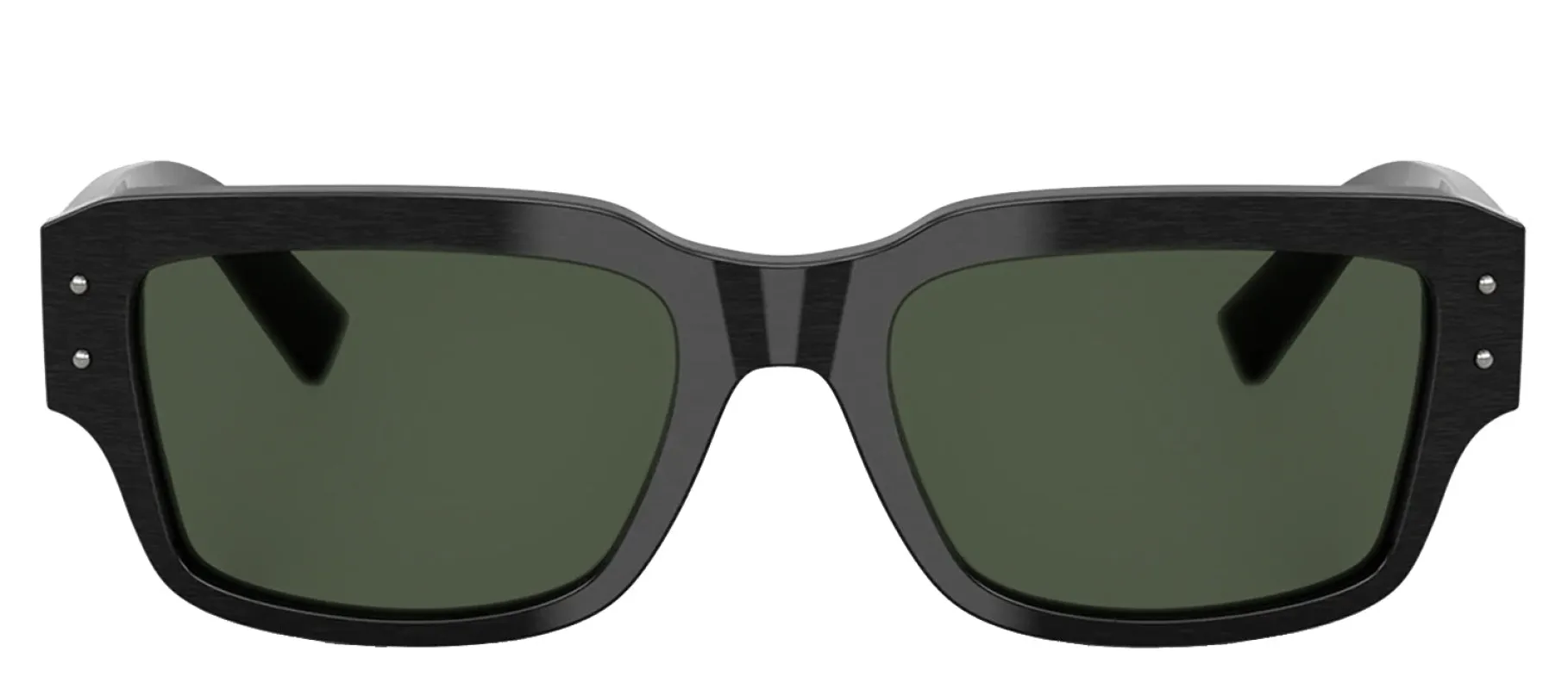 DOLCE & GABBANA DG 4483 28209A Square Brushed Black Acetate Sunglasses with Dark Green Polar Lens sold by Gaffos