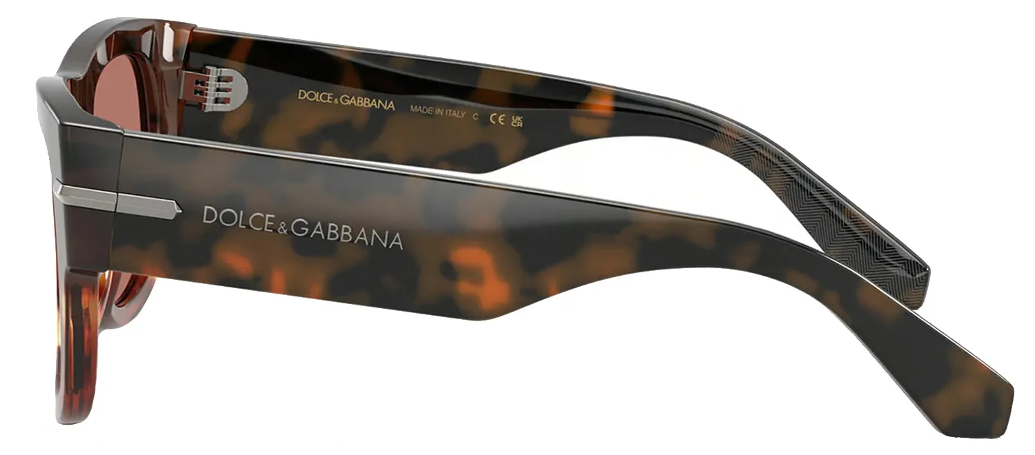 DOLCE & GABBANA DG 4484F 3438M6 Square Havana Warm Brown Acetate Sunglasses with Bordeaux Lens sold by Gaffos product image thumbnail 3