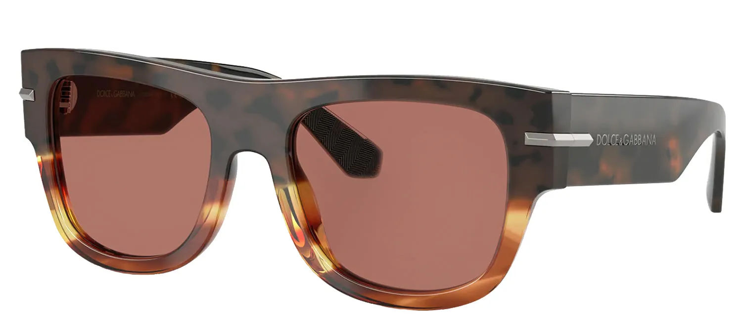 DOLCE & GABBANA DG 4484F 3438M6 Square Havana Warm Brown Acetate Sunglasses with Bordeaux Lens sold by Gaffos product image thumbnail 2