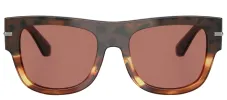 DOLCE & GABBANA DG 4484F 3438M6 Square Havana Warm Brown Acetate Sunglasses with Bordeaux Lens sold by Gaffos