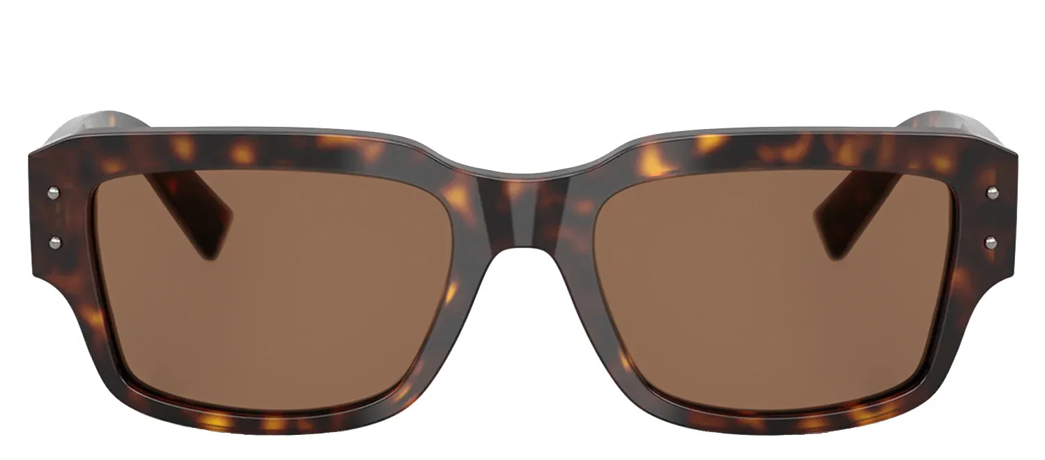 DOLCE & GABBANA DG 4483 502/73 Square Havana Acetate Sunglasses with Dark Brown Lens sold by Gaffos