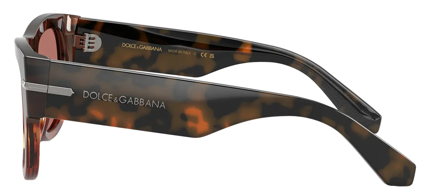 DOLCE & GABBANA DG 4484 3438M6 Square Havana Warm Brown Acetate Sunglasses with Bordeaux Lens sold by Gaffos product image thumbnail 3