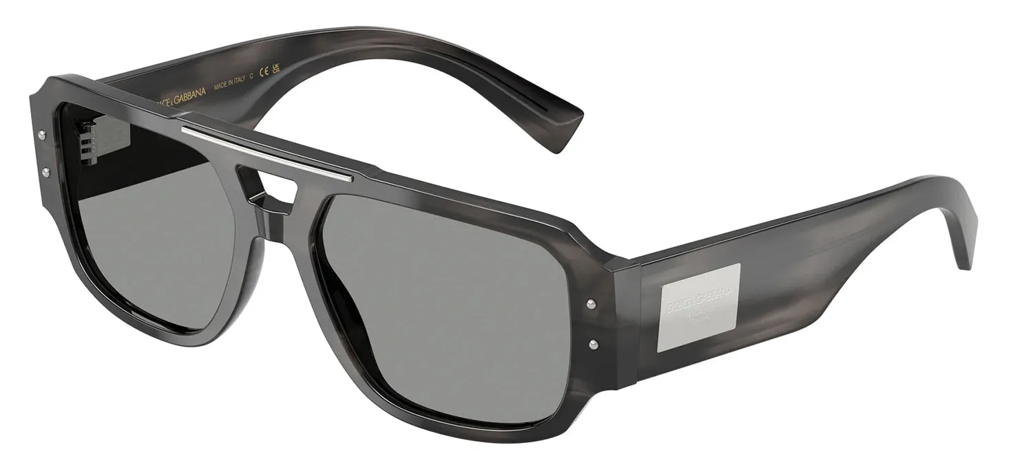 DOLCE & GABBANA DG 4482 3440/1 Pilot Striped Grey Acetate Sunglasses with Grey Lens sold by Gaffos product image thumbnail 2