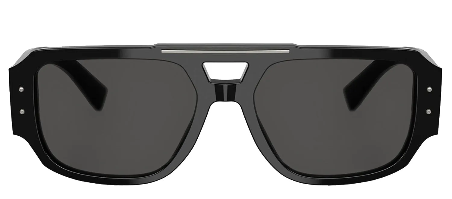 DOLCE & GABBANA DG 4482F 501/87 Pilot Black Acetate Sunglasses with Dark Grey Lens sold by Gaffos