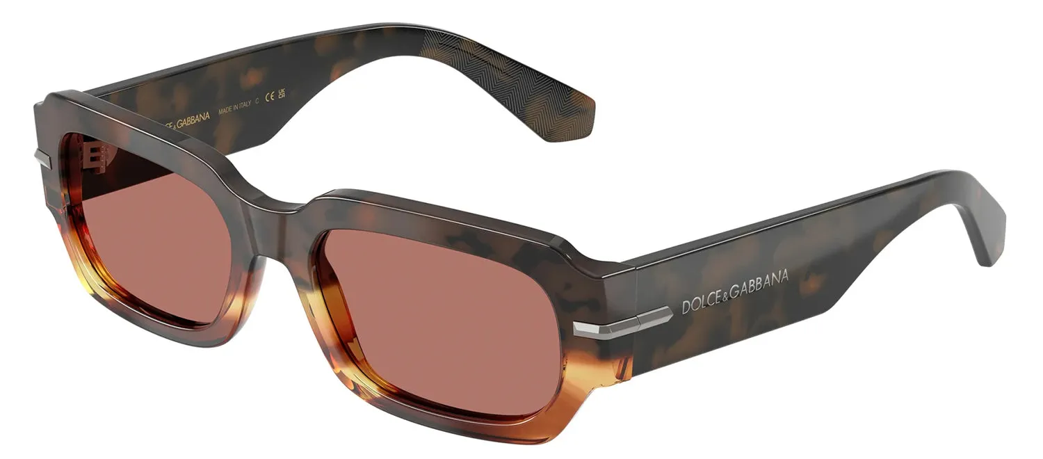 DOLCE & GABBANA DG 4485 3438M6 Rectangle Havana Warm Brown Acetate Sunglasses with Bordeaux Lens sold by Gaffos product image thumbnail 2