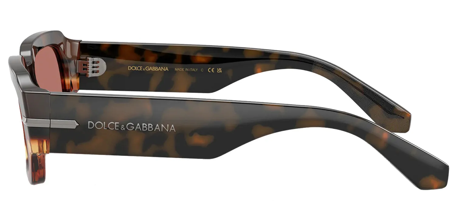 DOLCE & GABBANA DG 4485 3438M6 Rectangle Havana Warm Brown Acetate Sunglasses with Bordeaux Lens sold by Gaffos product image thumbnail 3