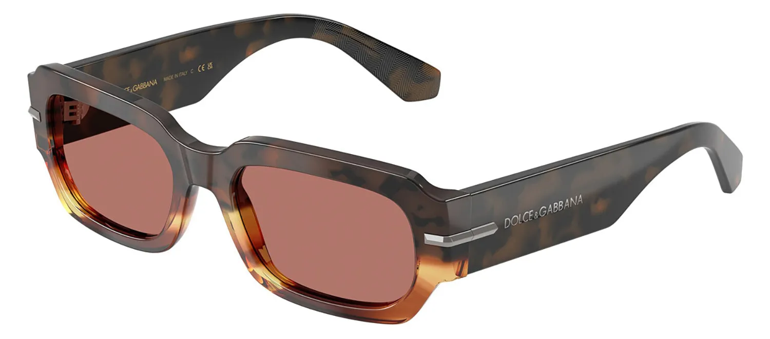 DOLCE & GABBANA DG 4485F 3438M6 Rectangle Havana Warm Brown Acetate Sunglasses with Bordeaux Lens sold by Gaffos product image thumbnail 2