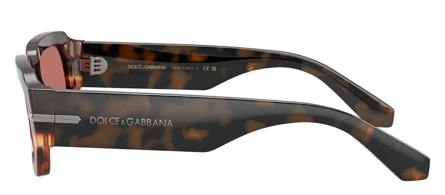 DOLCE & GABBANA DG 4485F 3438M6 Rectangle Havana Warm Brown Acetate Sunglasses with Bordeaux Lens sold by Gaffos product image thumbnail 3