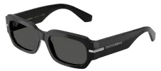DOLCE & GABBANA DG 4485 501/87 Rectangle Black Acetate Sunglasses with Dark Grey Lens sold by Gaffos